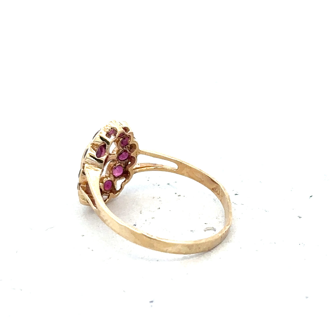 9ct yellow gold ring in size N with a smooth polished band, unbranded jewelry displayed on a neutral background.