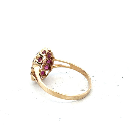 9ct yellow gold ring in size N with a smooth polished band, unbranded jewelry displayed on a neutral background.
