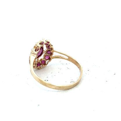 9ct yellow gold ring in size N with a smooth polished band, unbranded, displayed on a neutral background.