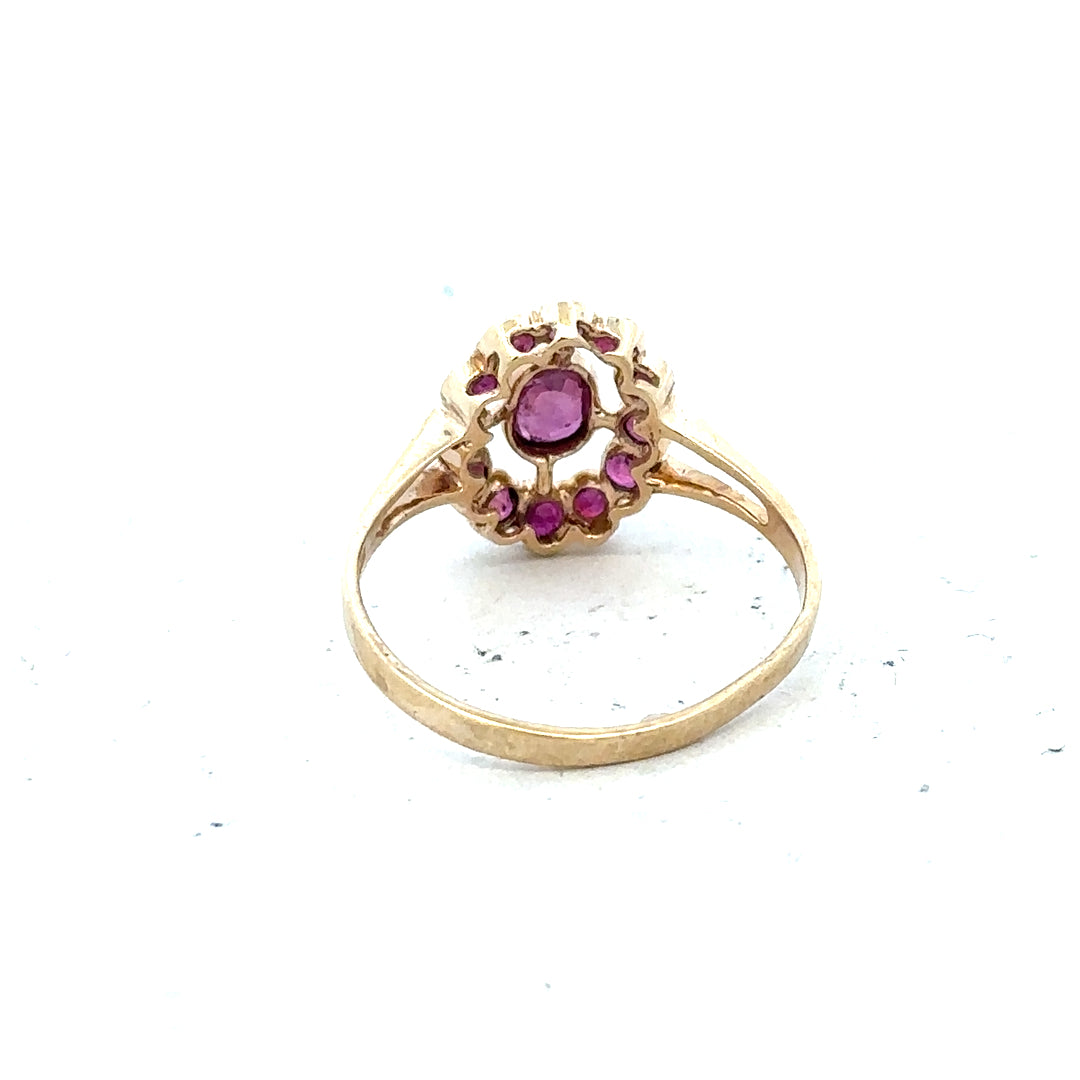 9ct yellow gold ring in size N with a smooth polished finish, unbranded jewelry, detailed close-up of the ring's band