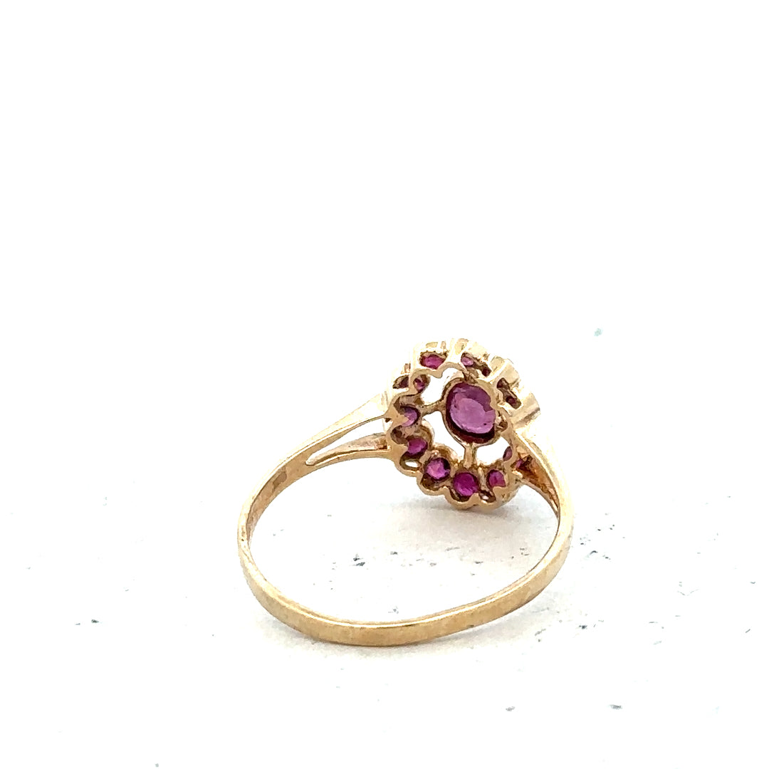 9ct yellow gold ring in size N with a simple band design, unbranded jewelry, shown on a plain background.