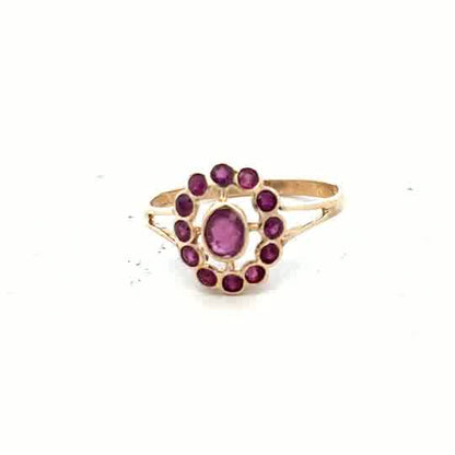 9ct yellow gold ring in size N with a smooth, polished finish, showcasing elegant craftsmanship and a classic design.