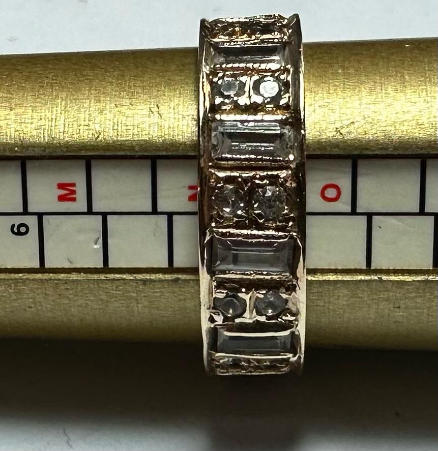 9ct yellow gold ring in size N1/2, featuring a smooth polished band and classic design, unbranded.
