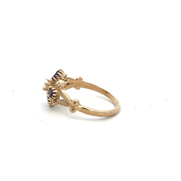 9ct yellow gold ring in size N1/2 with a smooth band, displayed on a neutral background.