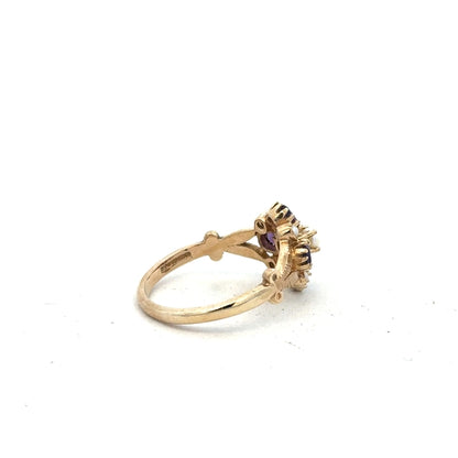 9ct yellow gold ring size N1/2 with a smooth band, displayed on a neutral background, unbranded jewelry for women or teens.