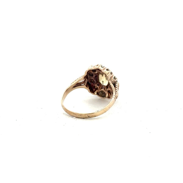 9ct yellow gold ring size N1/2 with a smooth band, unbranded jewelry, showcasing a close-up view of the classic gold ring.