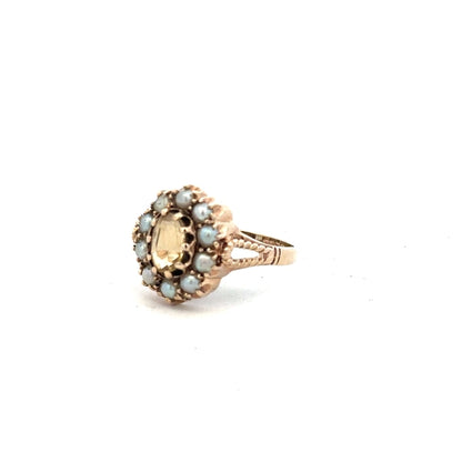 9ct yellow gold ring in size N1/2 with a simple band design, unbranded, shown on a plain background.