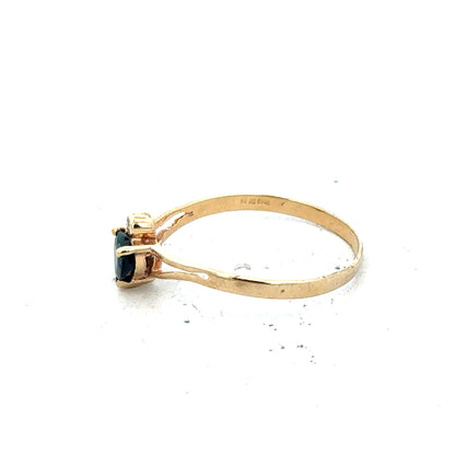 9ct yellow gold ring in size N1/2 with a smooth band, unbranded jewelry shown in the image.