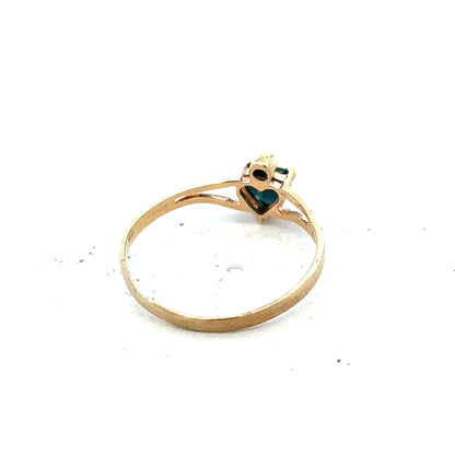 9ct yellow gold ring size N1/2 with a smooth band, featuring a simple and elegant design.