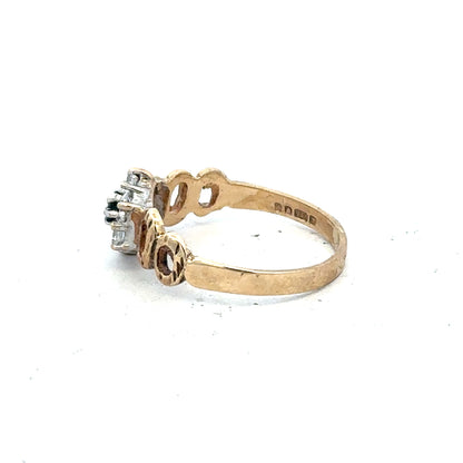 9ct yellow gold ring in size O with a smooth polished band, unbranded jewelry perfect for everyday wear.