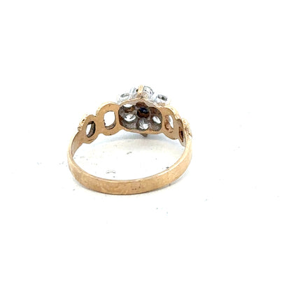 9ct yellow gold ring in size O with a smooth band, unbranded, showcasing a shiny polished finish.