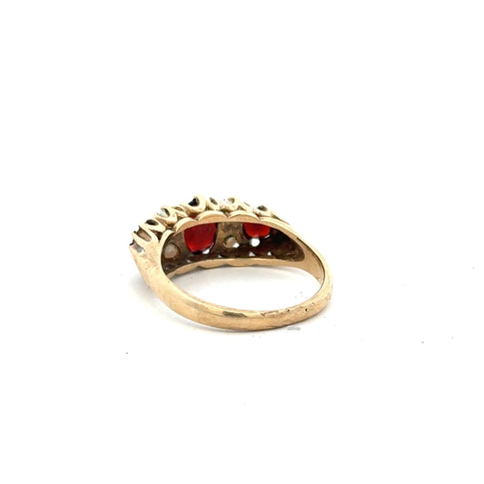 9ct yellow gold ring size O with a smooth band, unbranded, displayed on a neutral background.
