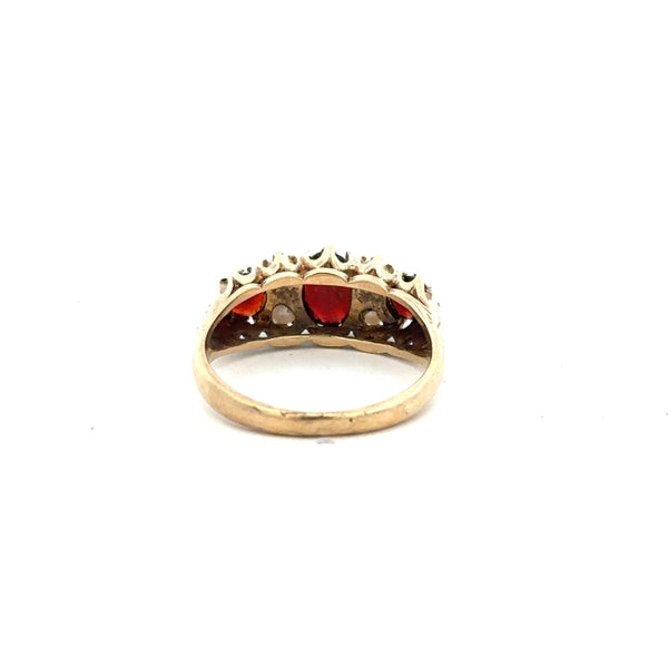 9ct yellow gold ring size O, unbranded, with a smooth polished band and classic design, shown on a white background.