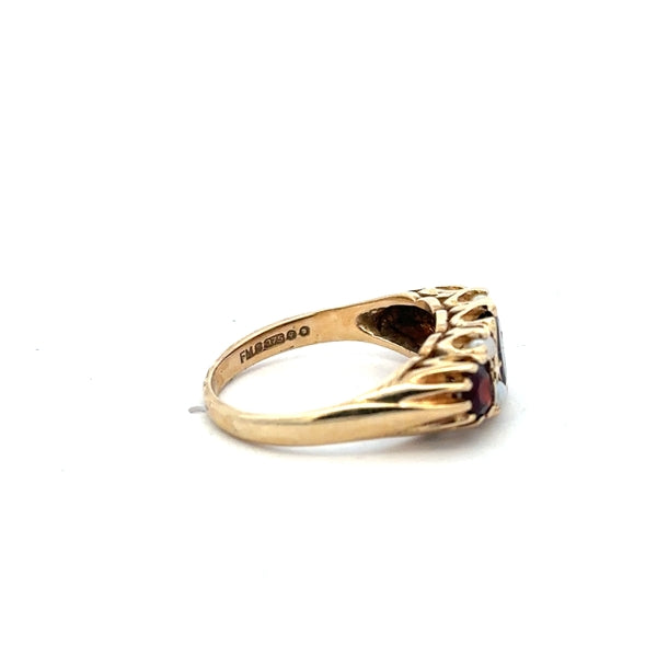 9ct yellow gold ring in size O, unbranded, with a smooth polished band and classic design.
