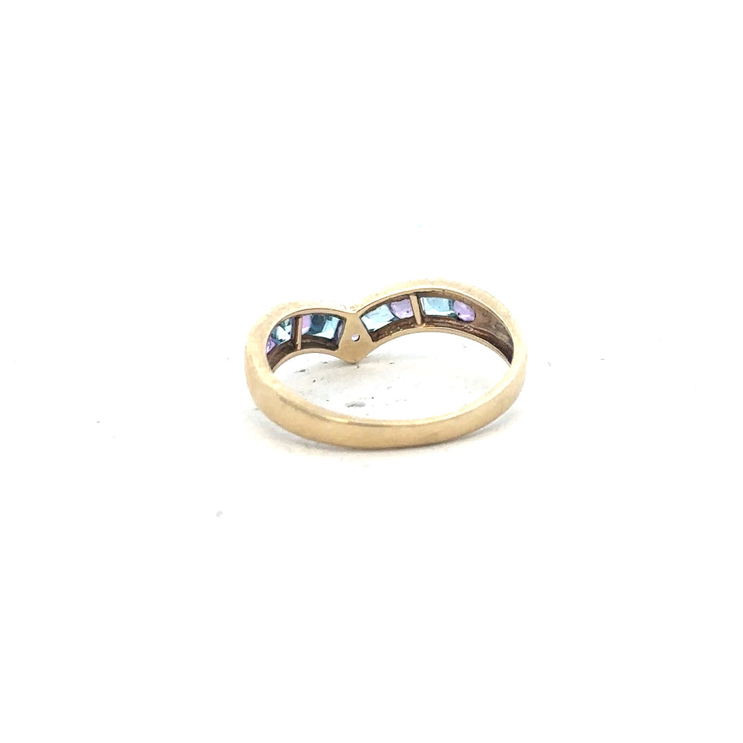 Yellow gold ring in size O with a simple, smooth band design, unbranded 9ct gold jewelry.