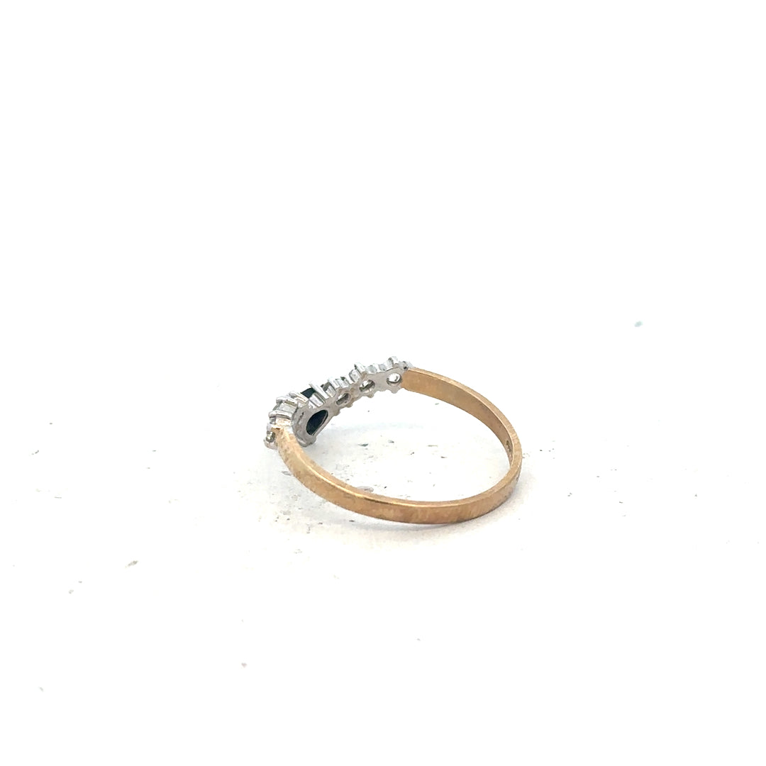 9ct yellow gold ring in size O with a smooth band, unbranded, showcasing a polished finish.