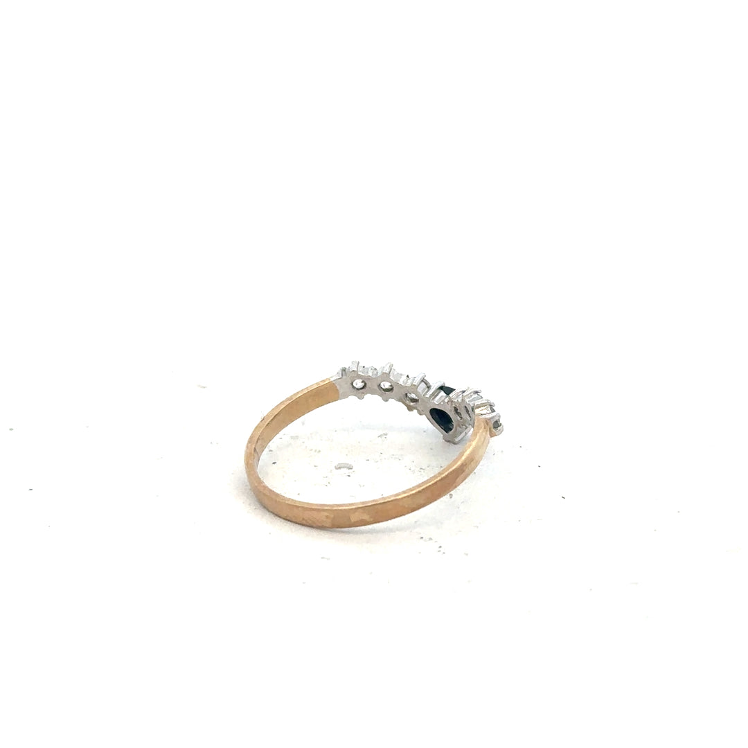 9ct yellow gold ring in size O with a smooth band, unbranded, shown on a neutral background.