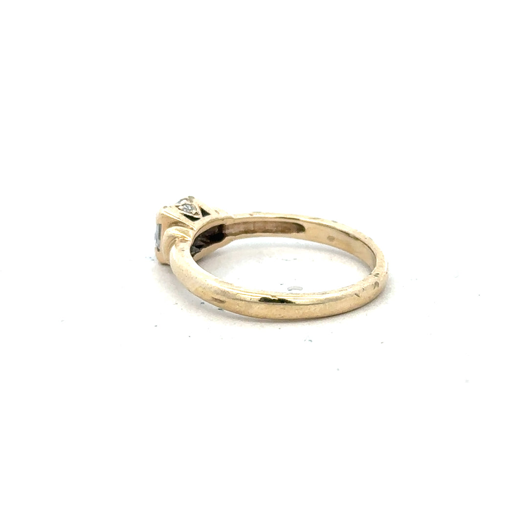 Yellow gold ring in size O with a smooth band, crafted in 9 carat yellow gold, unbranded jewelry accessory.