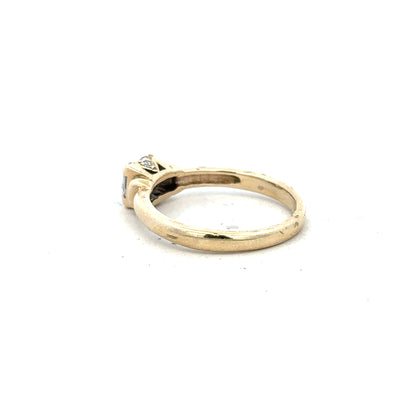 Yellow gold ring in size O with a smooth band, crafted in 9 carat yellow gold, unbranded jewelry accessory.