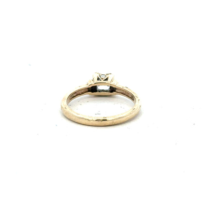 9ct yellow gold ring in size O with a simple band design, unbranded jewelry piece.