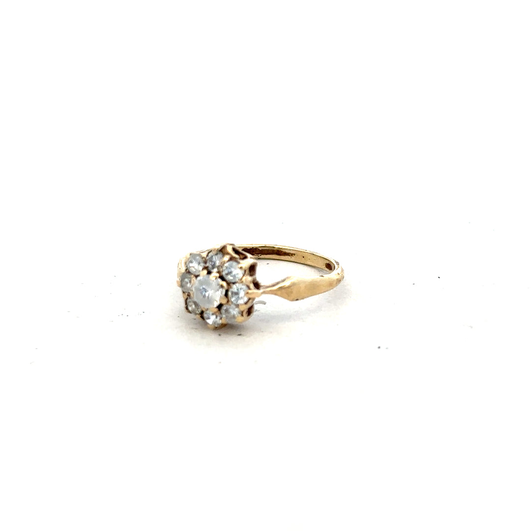 9ct yellow gold ring in size O with a smooth band, unbranded jewelry piece displayed on a neutral background.