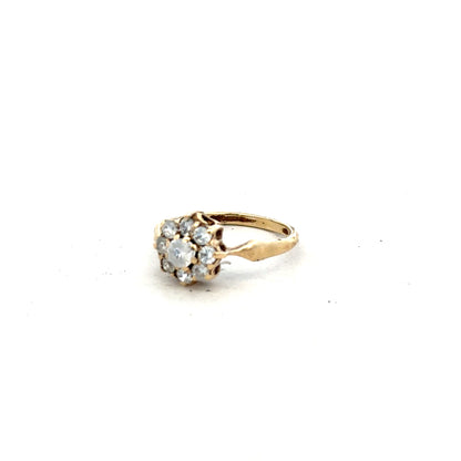 9ct yellow gold ring in size O with a smooth band, unbranded jewelry piece displayed on a neutral background.