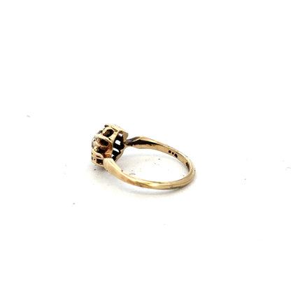 9ct yellow gold ring in size O with a smooth band, featuring a simple and elegant design.