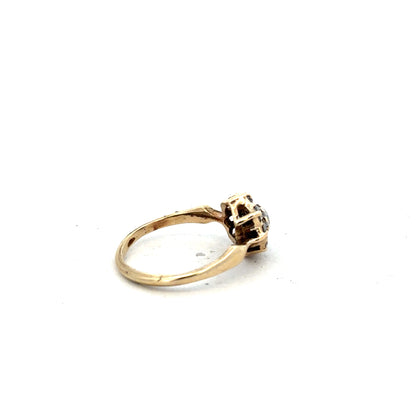 9ct yellow gold ring in size O, unbranded, with a smooth polished finish and classic design.