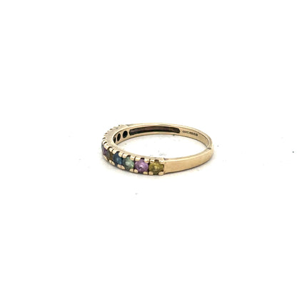 9ct yellow gold ring in size O, unbranded, with a smooth polished finish and classic design.