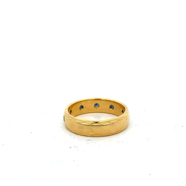 9ct yellow gold ring size O1/2 with a smooth polished band, unbranded jewelry, showcasing classic gold craftsmanship.