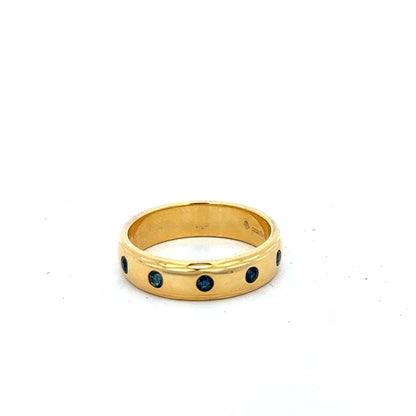 9ct yellow gold ring size O1/2 with a smooth band, showcasing a classic and elegant design.