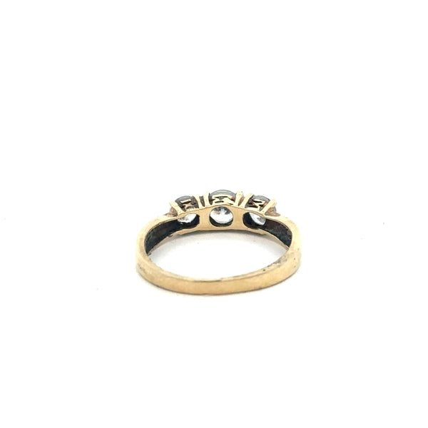 9ct yellow gold ring in size O1/2, unbranded, with a simple smooth band design, shown in a close-up view.