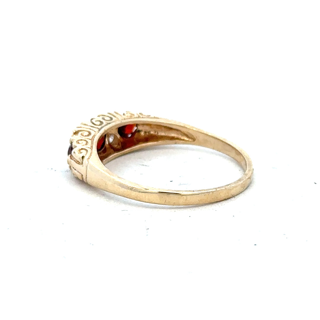 9ct yellow gold ring size O1/2 with a smooth polished finish, unbranded jewelry displayed on a plain background.