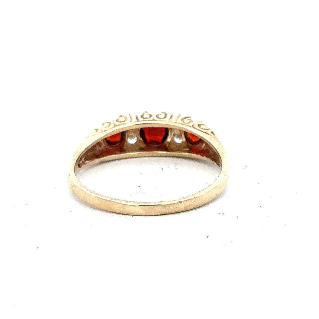 9ct yellow gold ring in size O1/2, unbranded, featuring a smooth polished band, shown in a close-up view.