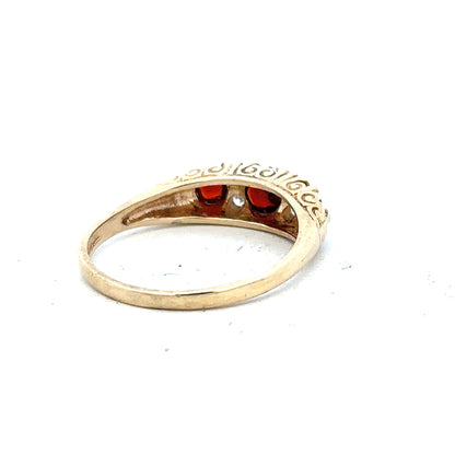 9ct yellow gold ring in size O 1/2, unbranded, featuring a simple smooth band design.