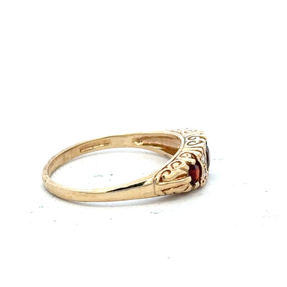 9ct yellow gold ring size O1/2 with a smooth, polished band, unbranded jewelry showcasing classic gold craftsmanship.