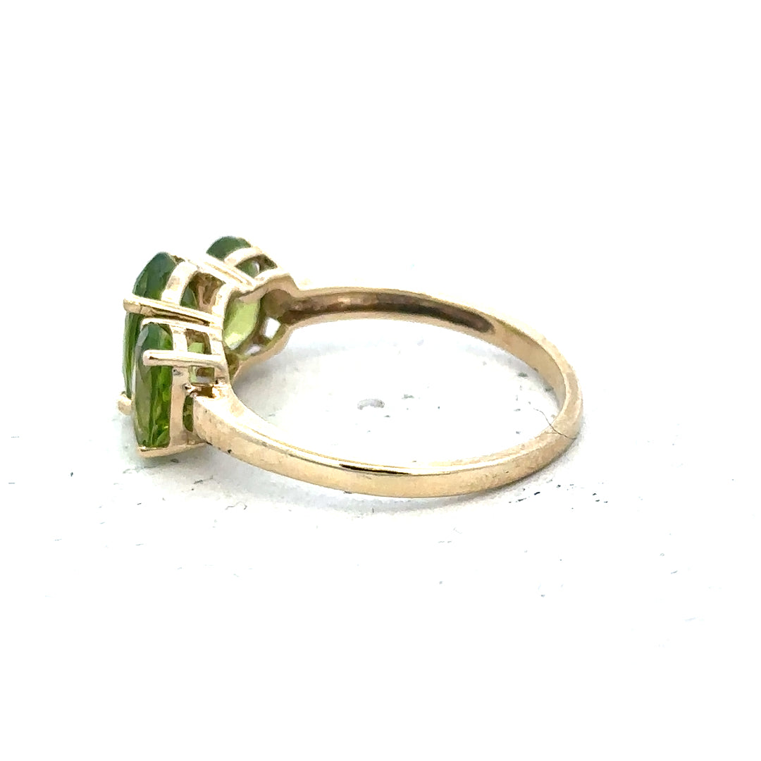 9ct yellow gold ring in size P displayed on a plain background, showcasing its simple, elegant design.