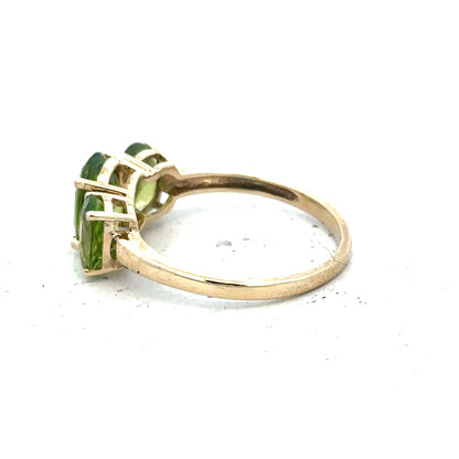 9ct yellow gold ring in size P displayed on a plain background, showcasing its simple, elegant design.