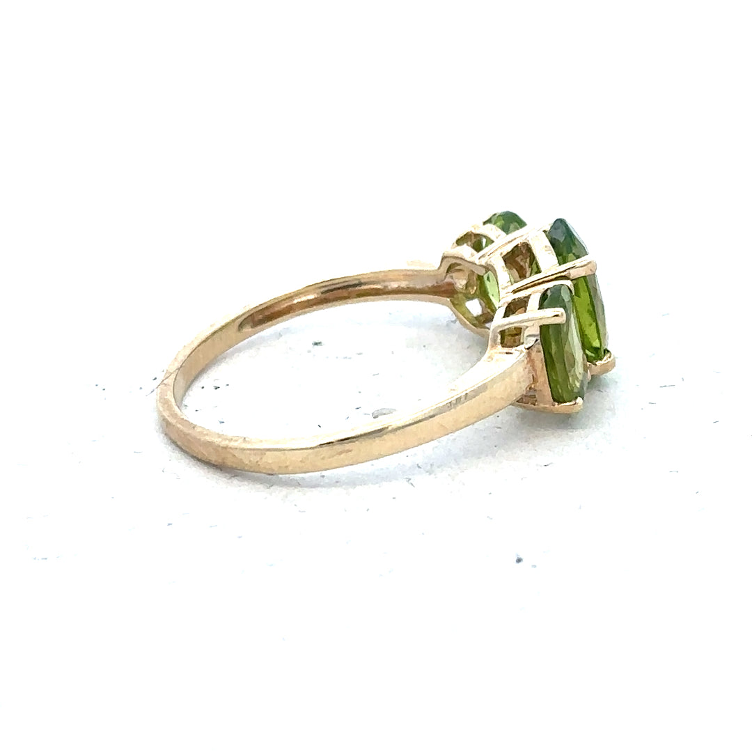 9ct yellow gold ring in size P with a smooth band, unbranded jewelry, photographed against a plain background.