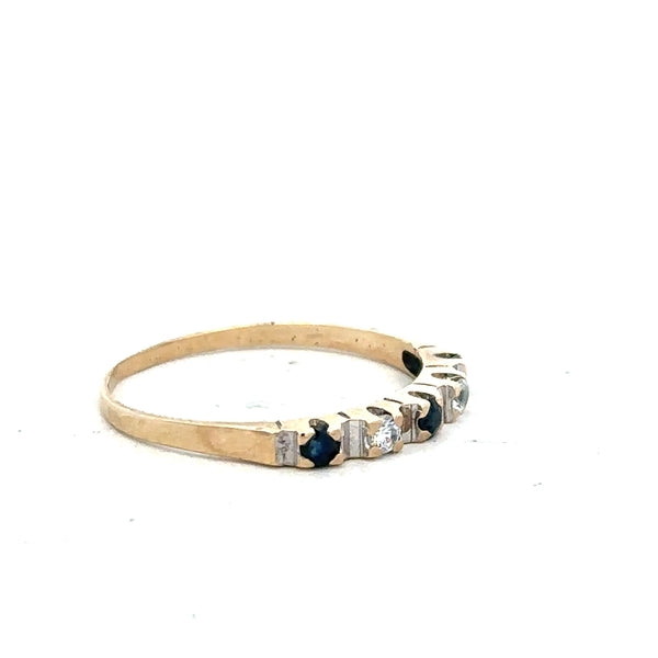 9ct yellow gold ring in size P with a simple polished band, unbranded, shown on a plain background.