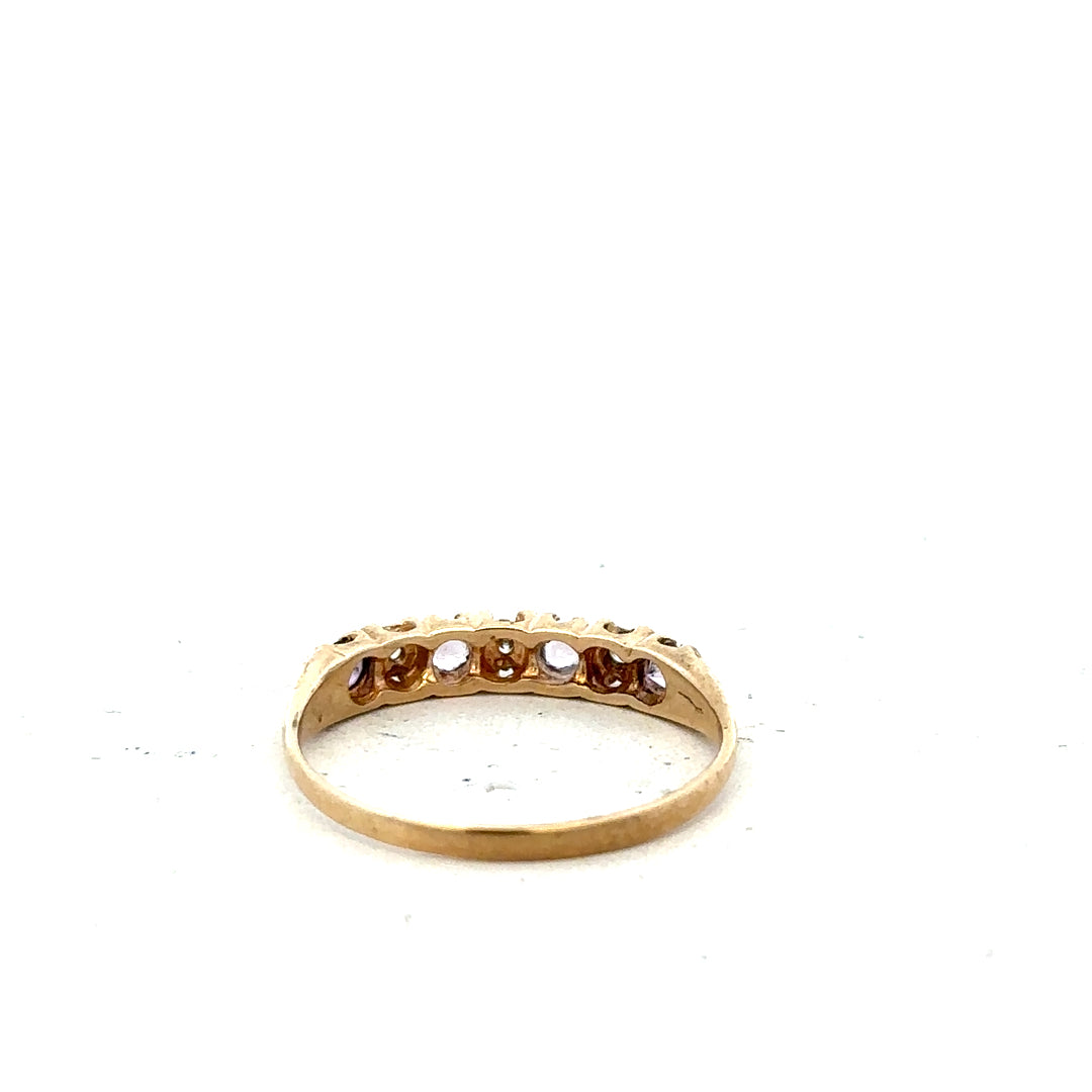 9ct yellow gold ring size P with a smooth band, unbranded jewelry crafted in yellow gold.