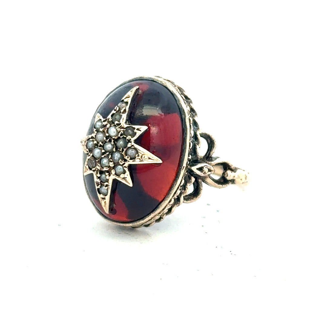 9ct yellow gold ring in size P with a smooth polished finish, unbranded jewelry displayed on a neutral background.