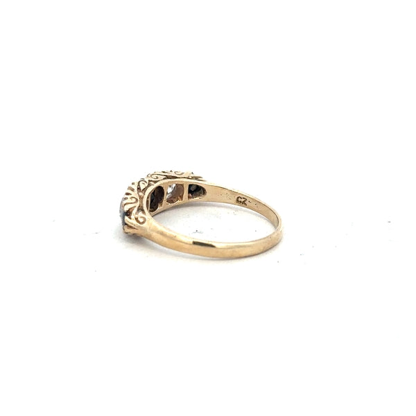 9ct yellow gold ring in size P with a smooth, polished band showing a simple, elegant design.