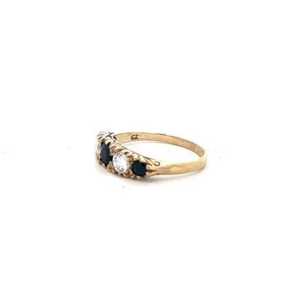 9ct yellow gold ring in size P with a smooth band, unbranded, shown against a neutral background.