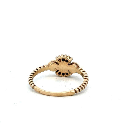9ct yellow gold ring in size P with a smooth band, unbranded jewelry designed for elegant wear.