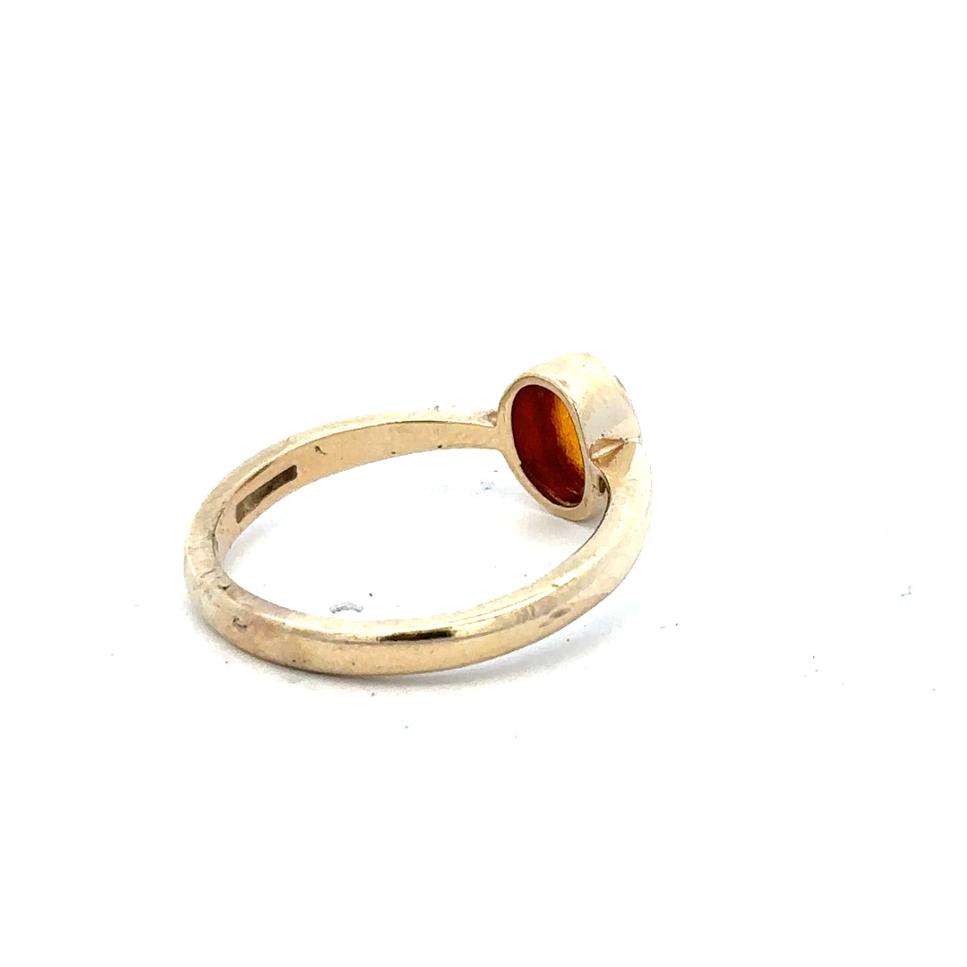 9ct yellow gold ring in size P with a smooth band, unbranded jewelry designed for elegant everyday wear.