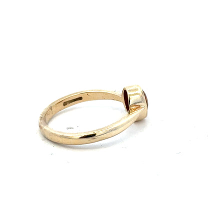 9ct yellow gold ring in size P with a smooth band, unbranded jewelry accessory.
