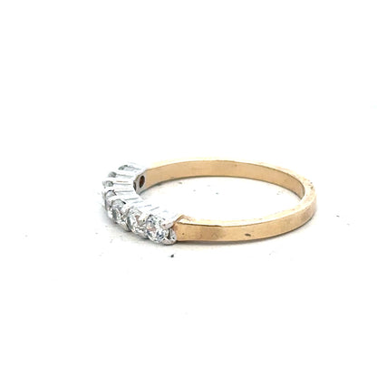 9ct yellow gold ring in size P with a simple band, featuring a smooth polished finish.