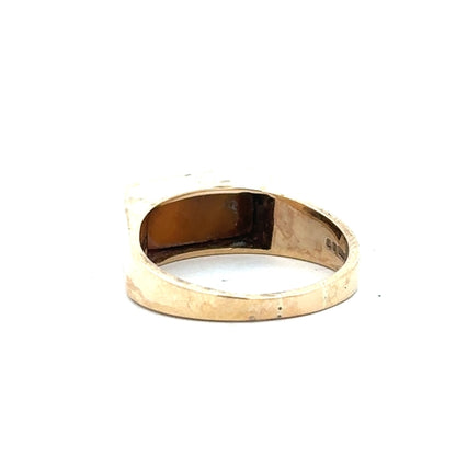 9ct yellow gold ring in size P1/2, featuring a smooth band and classic design, unbranded jewelry for everyday wear.