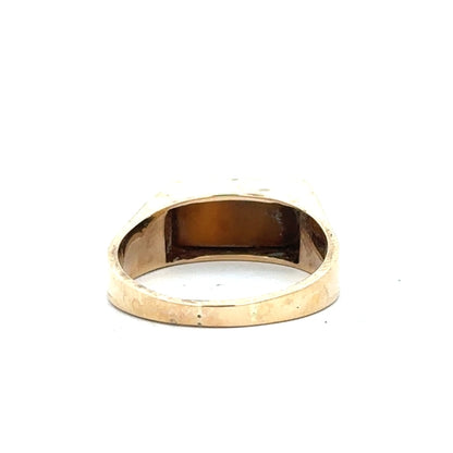 9ct yellow gold ring in size P1/2, featuring a smooth band and polished finish, unbranded jewelry for everyday wear